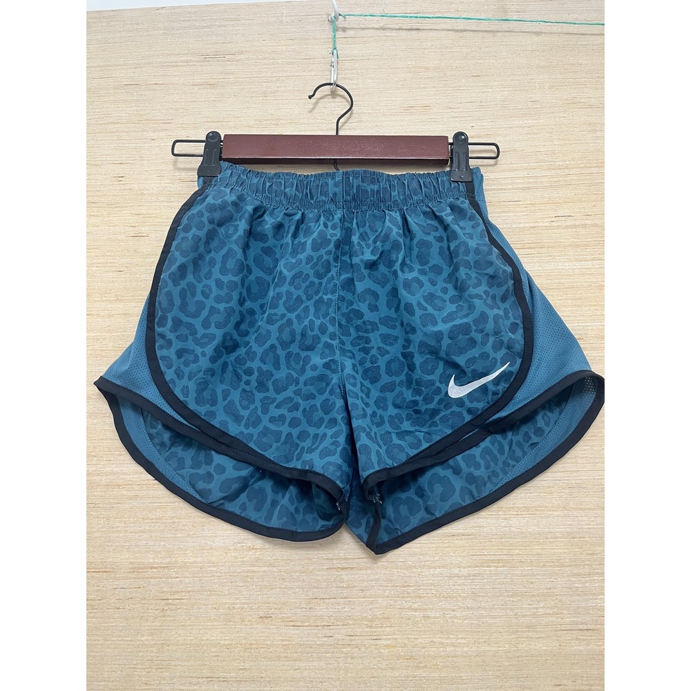 Nike Dri-FIT Tempo Running Shorts XS Blue Leopard Print Athletic Womens‎ Gym